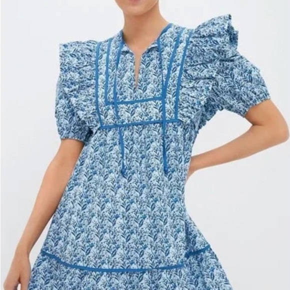 Hyacinth House Dresses & Skirts - NWT Hyacinth House Floral Ruffle Rosaleigh Tiered Mini Dress Blue Women's XS